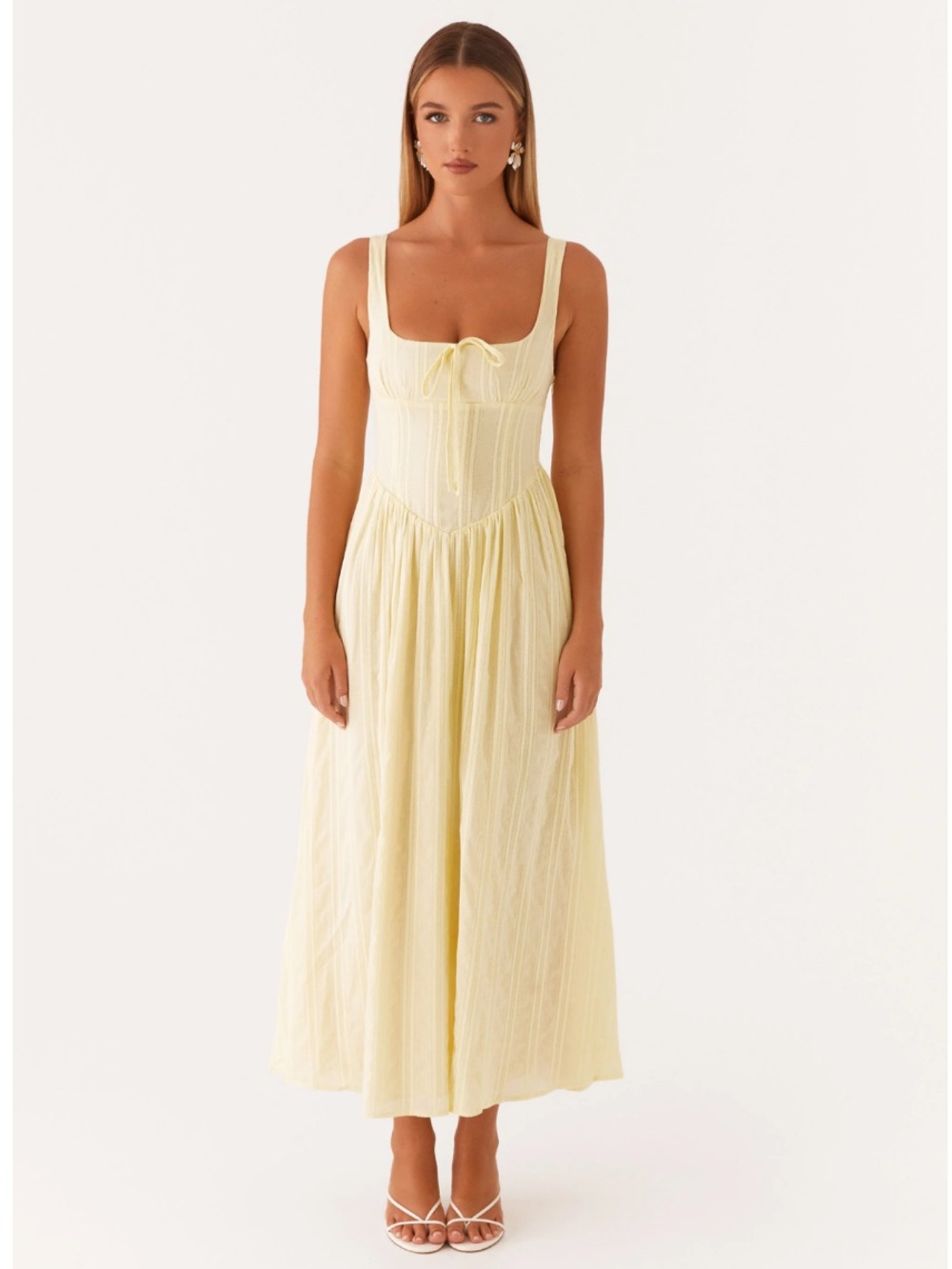 Peppermayo butter yellow Pascuelle Midi Dress - Picture 2 of 5